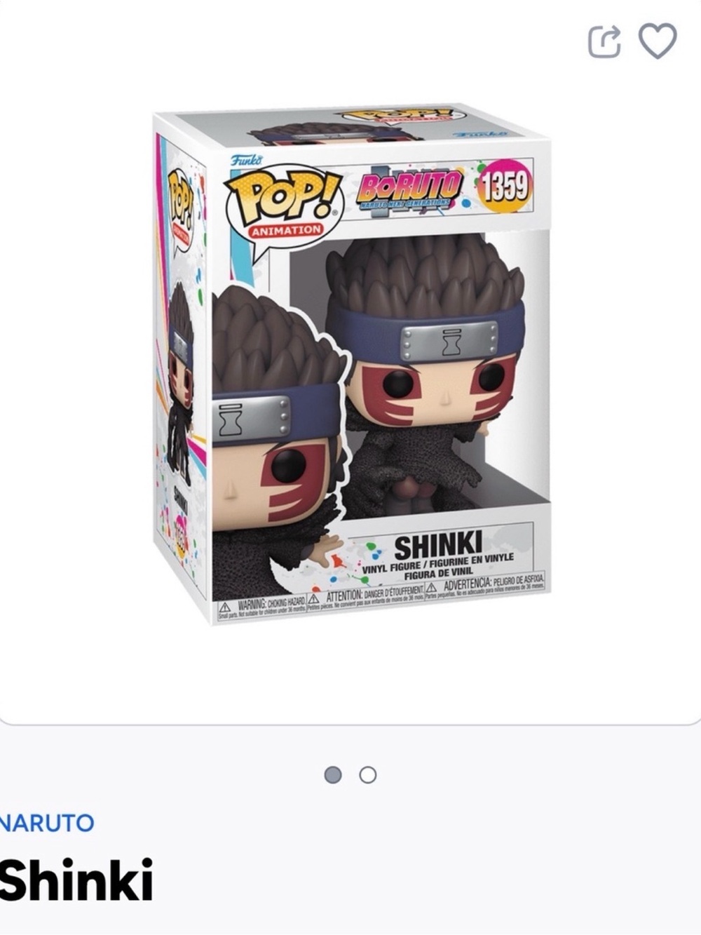 Funko Pop! Animation Shinki Vinyl Figure - Boruto- Brown Hair- 1359
